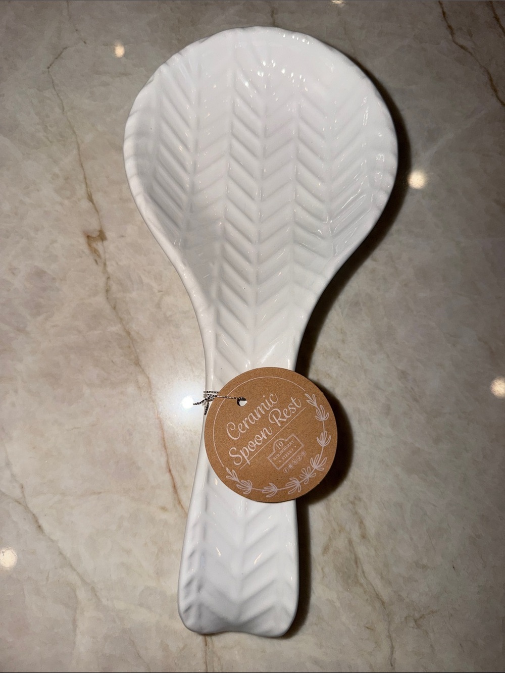 Ceramic Spoon Rest - White